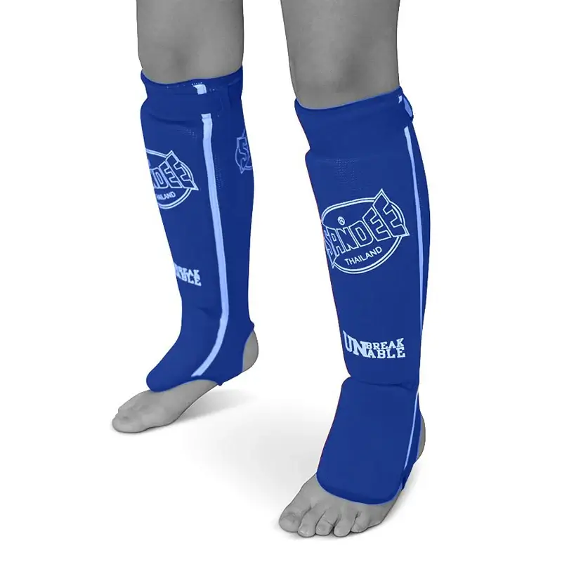 Sandee Slip-on Competition Shinguards- Blue/White 3 Sandee Slip-on Competition Shinguards- Blue/White