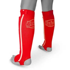 Sandee Slip-on Competition Shinguards- Red/White -Fight Shop Direct CSCS2 REDWHI 2