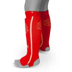Sandee Slip-on Competition Shinguards- Red/White -Fight Shop Direct CSCS2 REDWHI 3