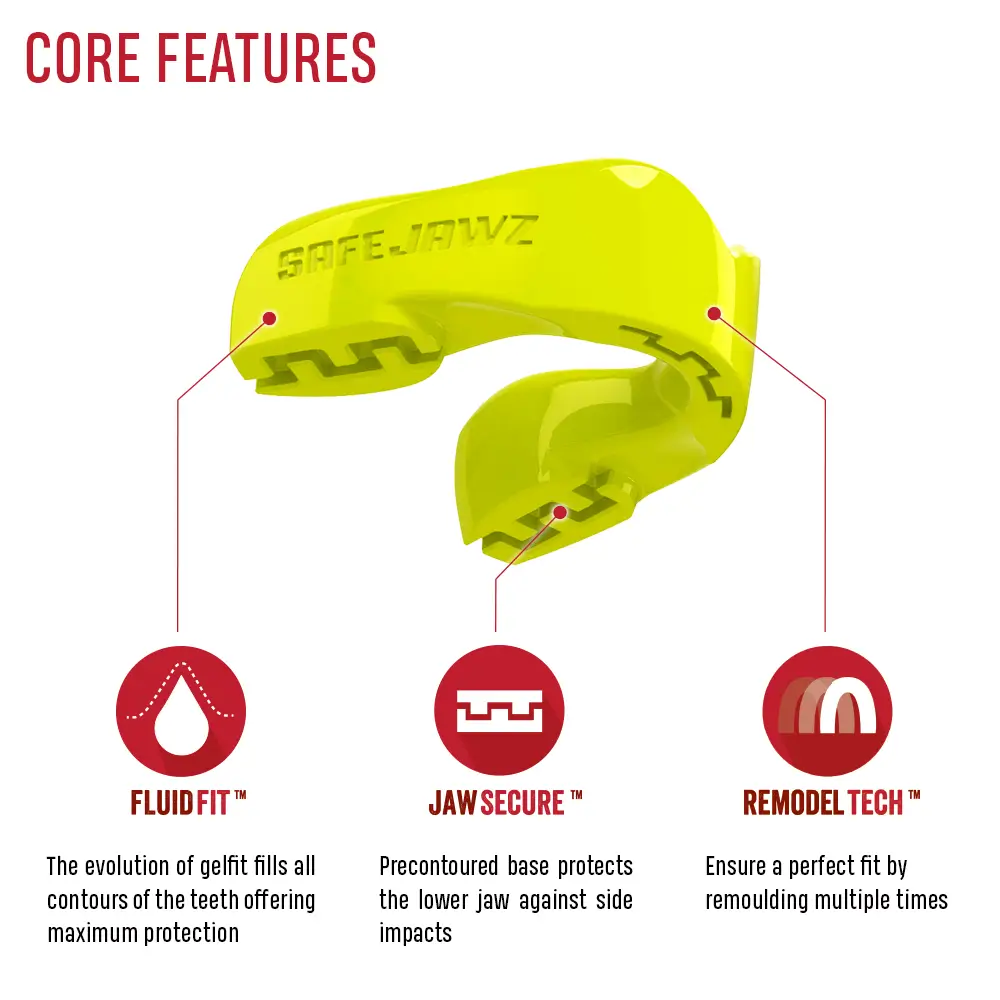 SafeJawz Intro Series Fluro Yellow Mouthguard 4 SafeJawz Intro Series Fluro Yellow Mouthguard - Image 2