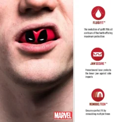 SafeJawz Marvel Deadpool Mouthguard Adult 11 SafeJawz Marvel Deadpool Mouthguard Adult -Fight Shop Direct SJ Marvel DP 4