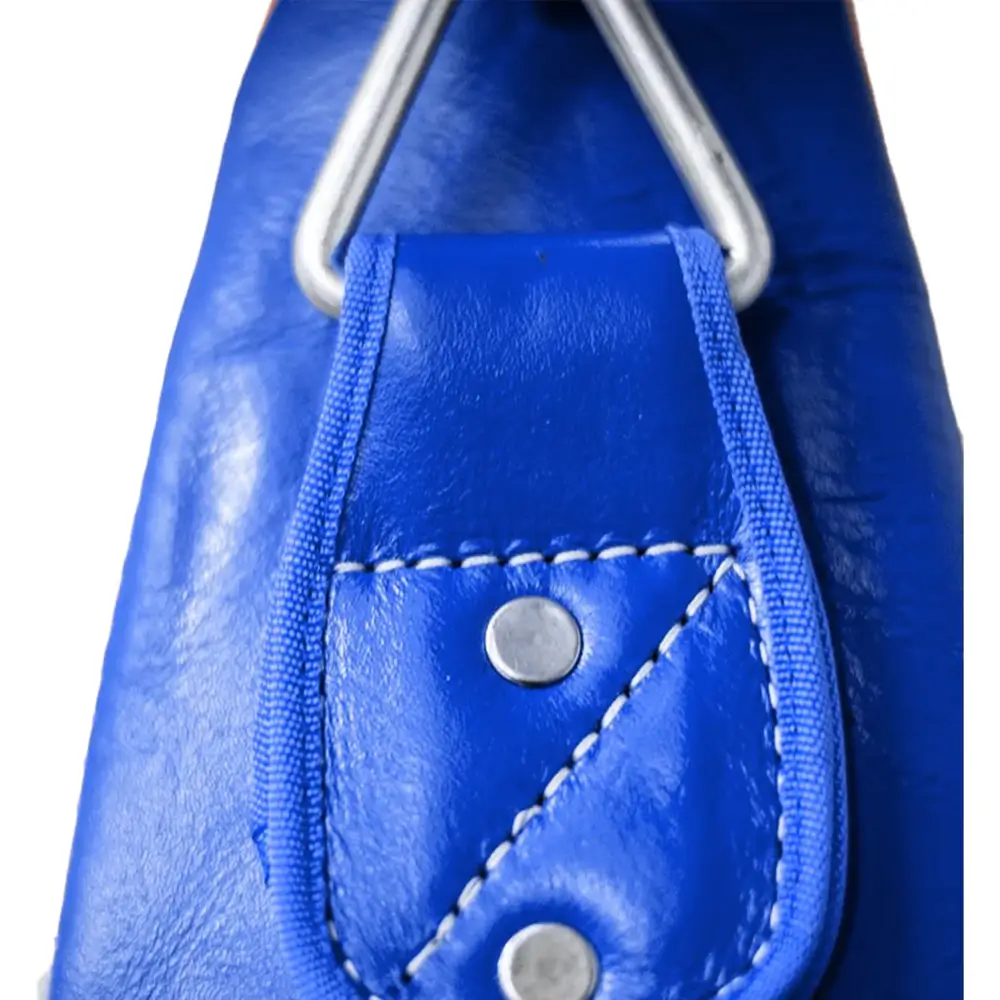 Sandee Full Leather Teardrop Punch Bag- Blue/White 4 Sandee Full Leather Teardrop Punch Bag- Blue/White - Image 2