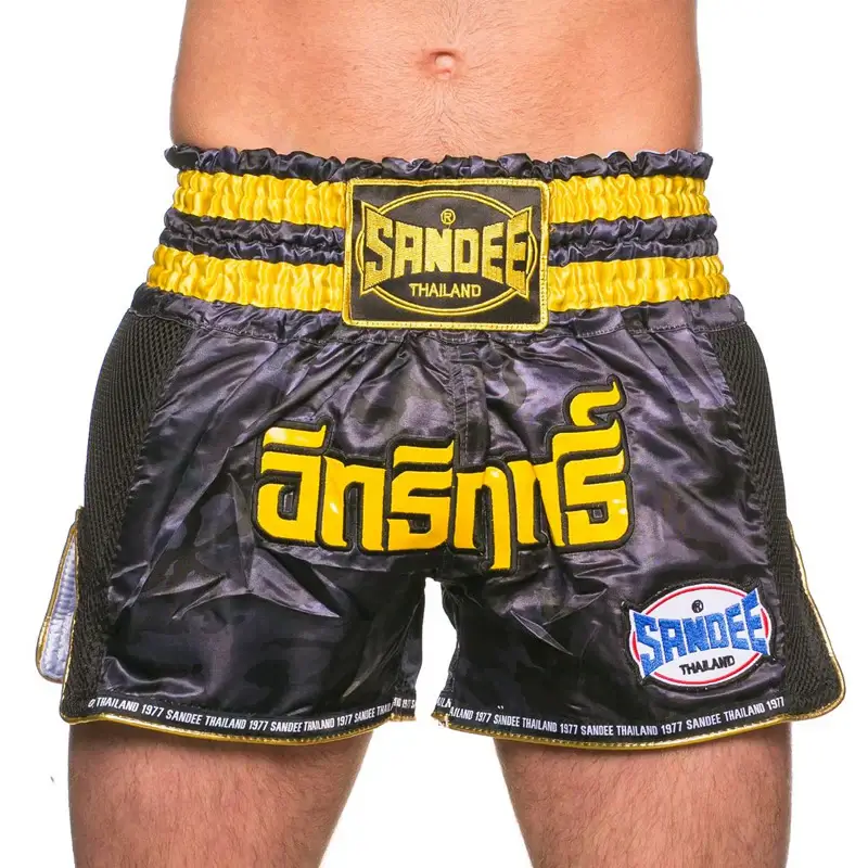 Sandee Muay Thai Shorts Supernatural Power – Black/Gold 3 Sandee Muay Thai Shorts Supernatural Power – Black/Gold