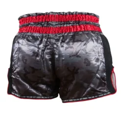 Sandee Muay Thai Shorts Supernatural Power – Black/Red -Fight Shop Direct TS3 SUPER BLKCARRED 3