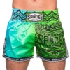 Sandee Muay Thai Shorts Warrior- Green/Blue -Fight Shop Direct TS3 WARRIOR GRNBLU 1