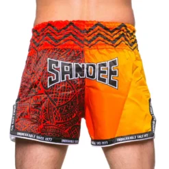 Sandee Muay Thai Shorts Warrior- Red/Orange -Fight Shop Direct TS3 WARRIOR REDORN 3