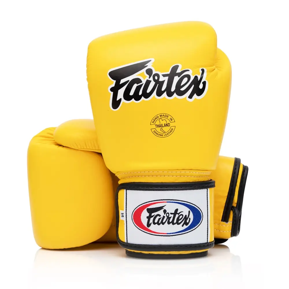 Fairtex BGV1-B Yellow Breathable Muay Thai Gloves 3 Fairtex BGV1-B Yellow Breathable Muay Thai Gloves