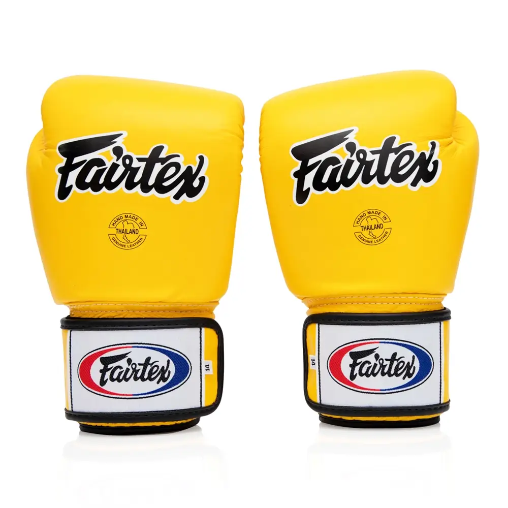 Fairtex BGV1-B Yellow Breathable Muay Thai Gloves 4 Fairtex BGV1-B Yellow Breathable Muay Thai Gloves - Image 2