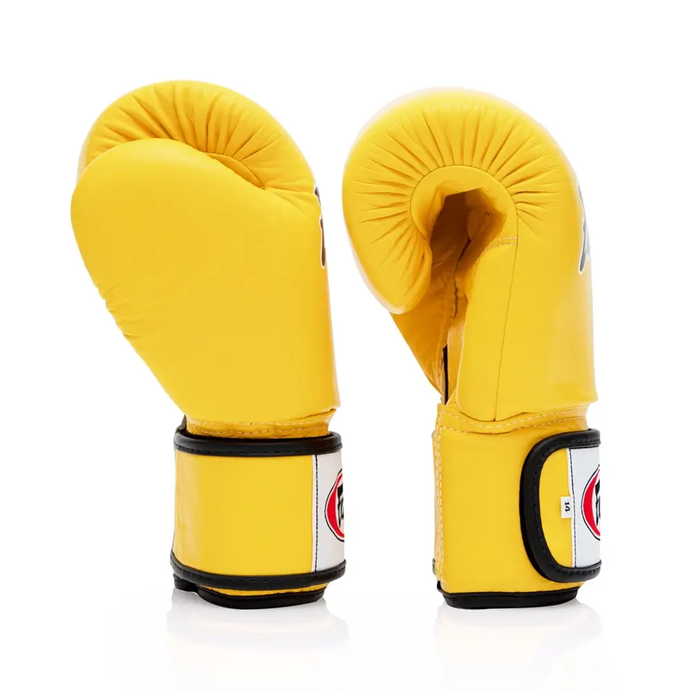 Fairtex BGV1-B Yellow Breathable Muay Thai Gloves 6 Fairtex BGV1-B Yellow Breathable Muay Thai Gloves - Image 4