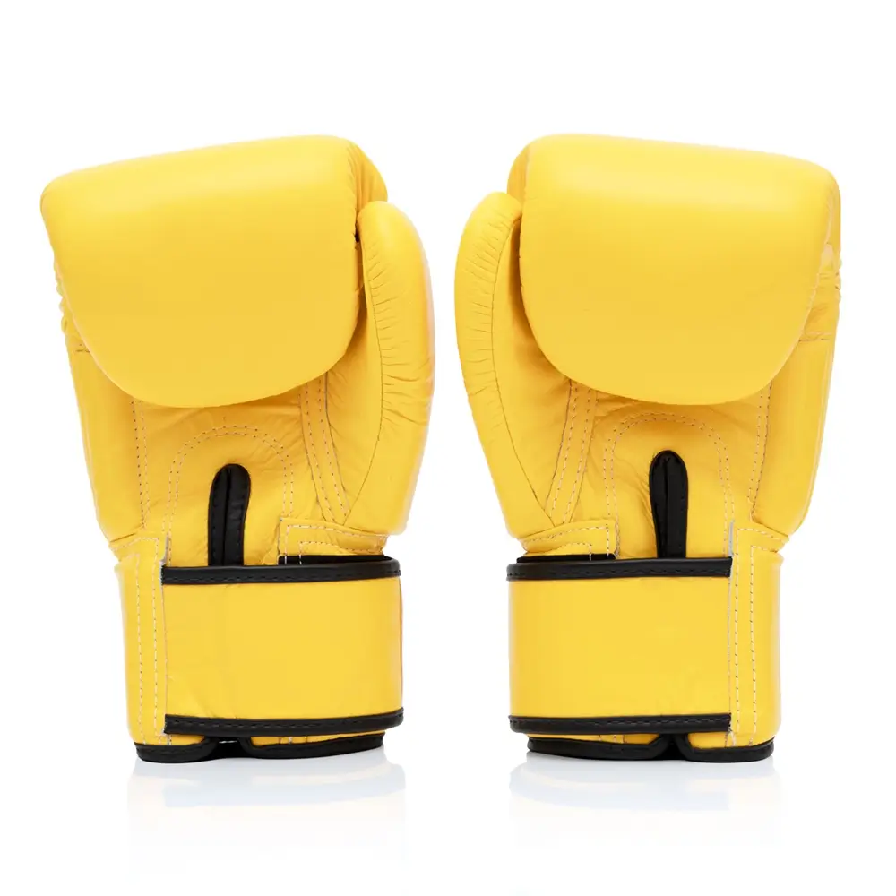 Fairtex BGV1-B Yellow Breathable Muay Thai Gloves 5 Fairtex BGV1-B Yellow Breathable Muay Thai Gloves - Image 3