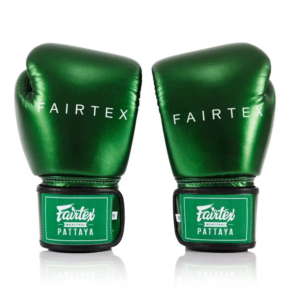Fairtex BGV22 Metallic Green Muay Thai Gloves 4 Fairtex BGV22 Metallic Green Muay Thai Gloves - Image 2