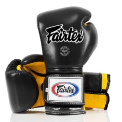 Fairtex BGV9 Black Yellow Mexican Style Muay Thai Gloves