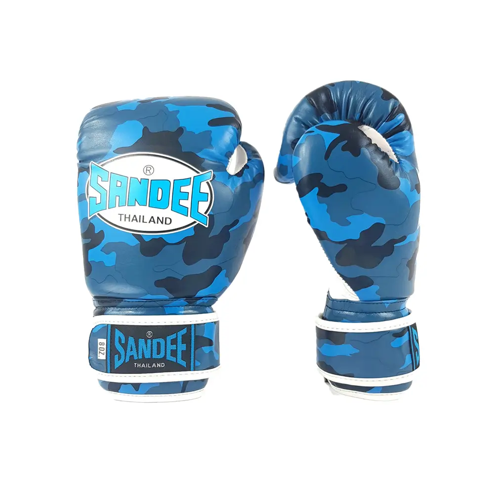 Sandee Camo Blue Muay Thai Gloves 4 Sandee Camo Blue Muay Thai Gloves - Image 2