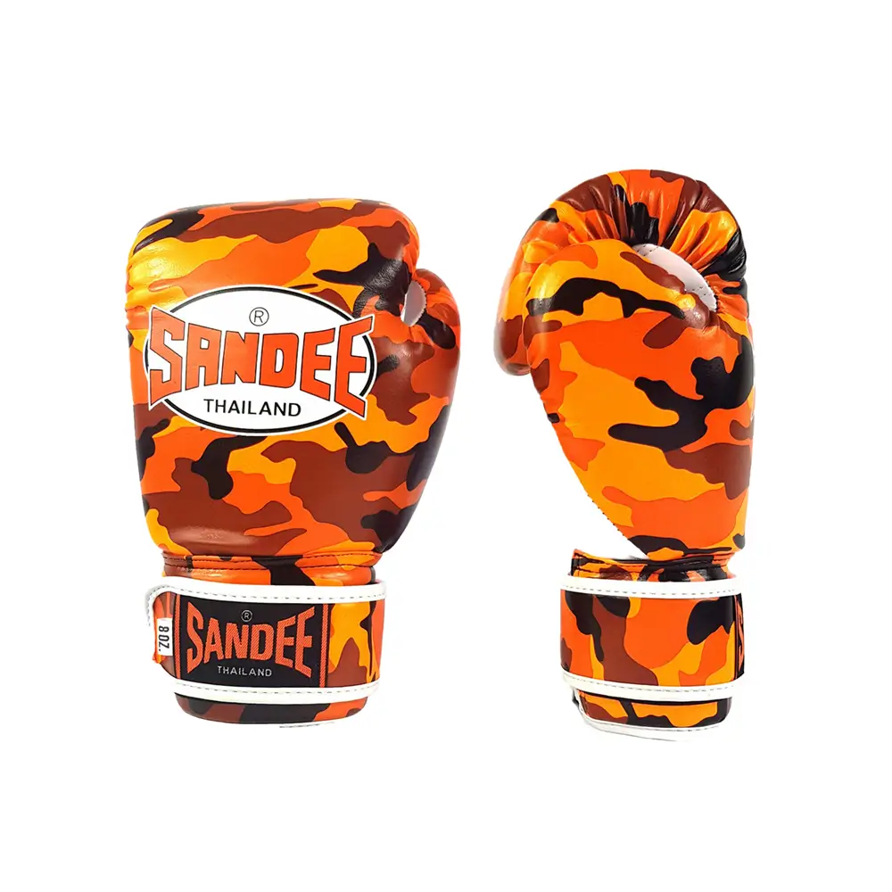 Sandee Camo Orange Muay Thai Gloves 4 Sandee Camo Orange Muay Thai Gloves - Image 2