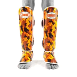 Sandee Camo Orange Shin Guards -Fight Shop Direct camosg2 orwh 3