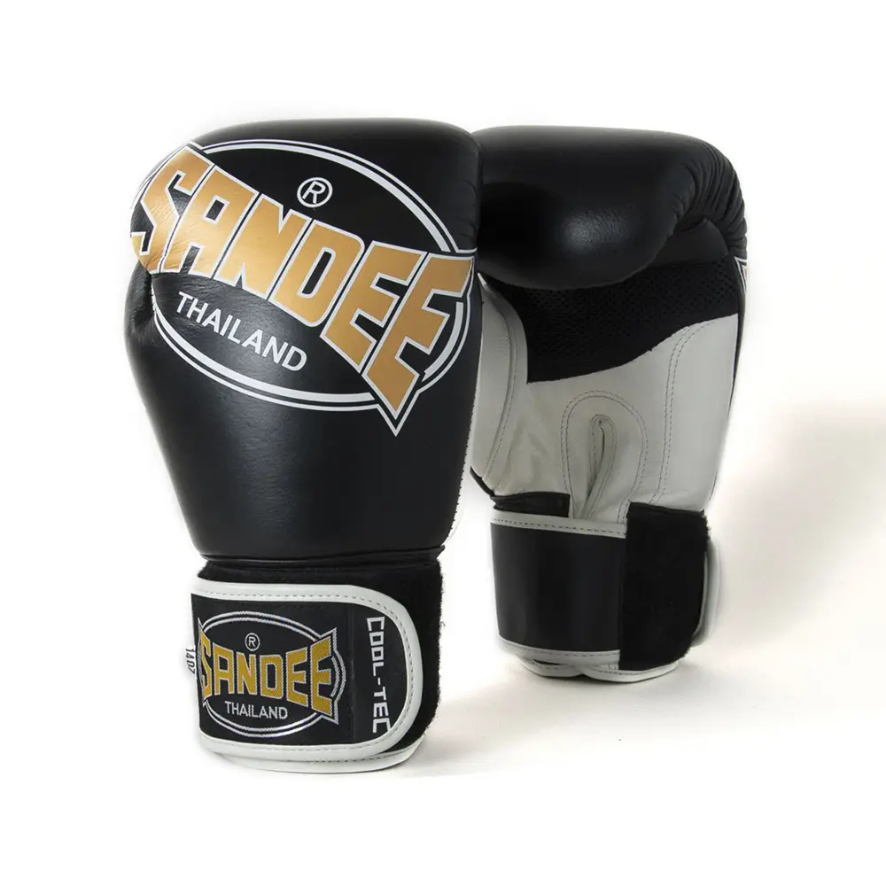 Sandee Cool-Tec 3 Tone Black Muay Thai Gloves 4 Sandee Cool-Tec 3 Tone Black Muay Thai Gloves - Image 2