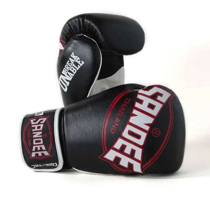 Sandee Cool-Tec 3 Tone Black White Red Muay Thai Gloves 3 Sandee Cool-Tec 3 Tone Black White Red Muay Thai Gloves