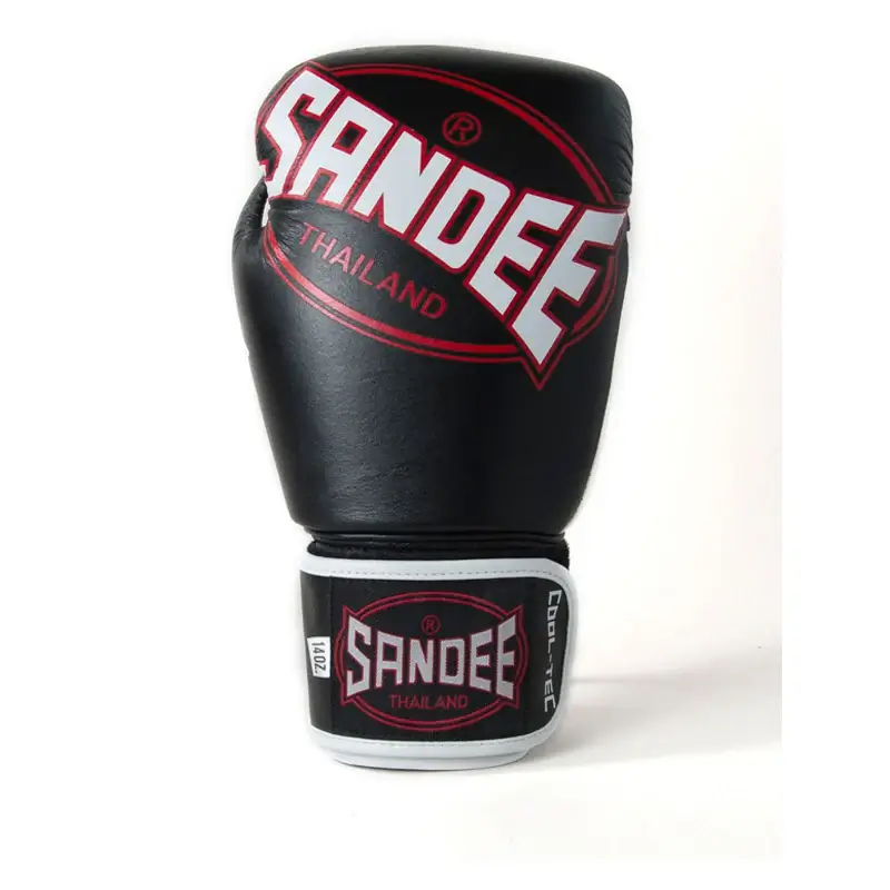 Sandee Cool-Tec 3 Tone Black White Red Muay Thai Gloves 5 Sandee Cool-Tec 3 Tone Black White Red Muay Thai Gloves - Image 3