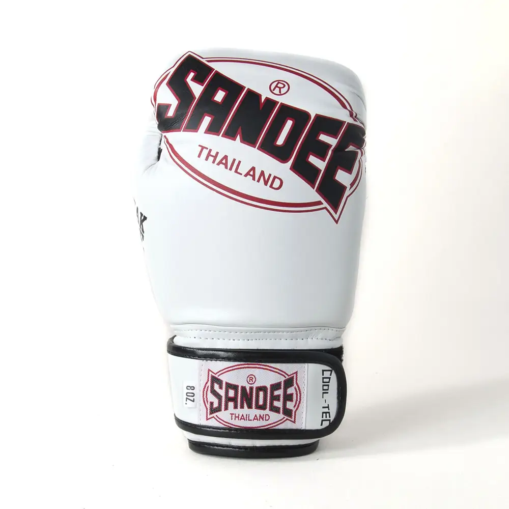 Sandee Cool-Tec White Black Muay Thai Gloves 4 Sandee Cool-Tec White Black Muay Thai Gloves - Image 2