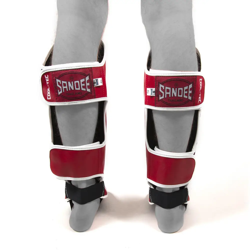 Sandee Cool-Tec Red White Shin Guards 5 Sandee Cool-Tec Red White Shin Guards - Image 3