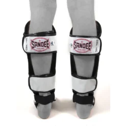 Sandee Cool-Tec White Black Shin Guards -Fight Shop Direct ctsg2 whbkrd 4