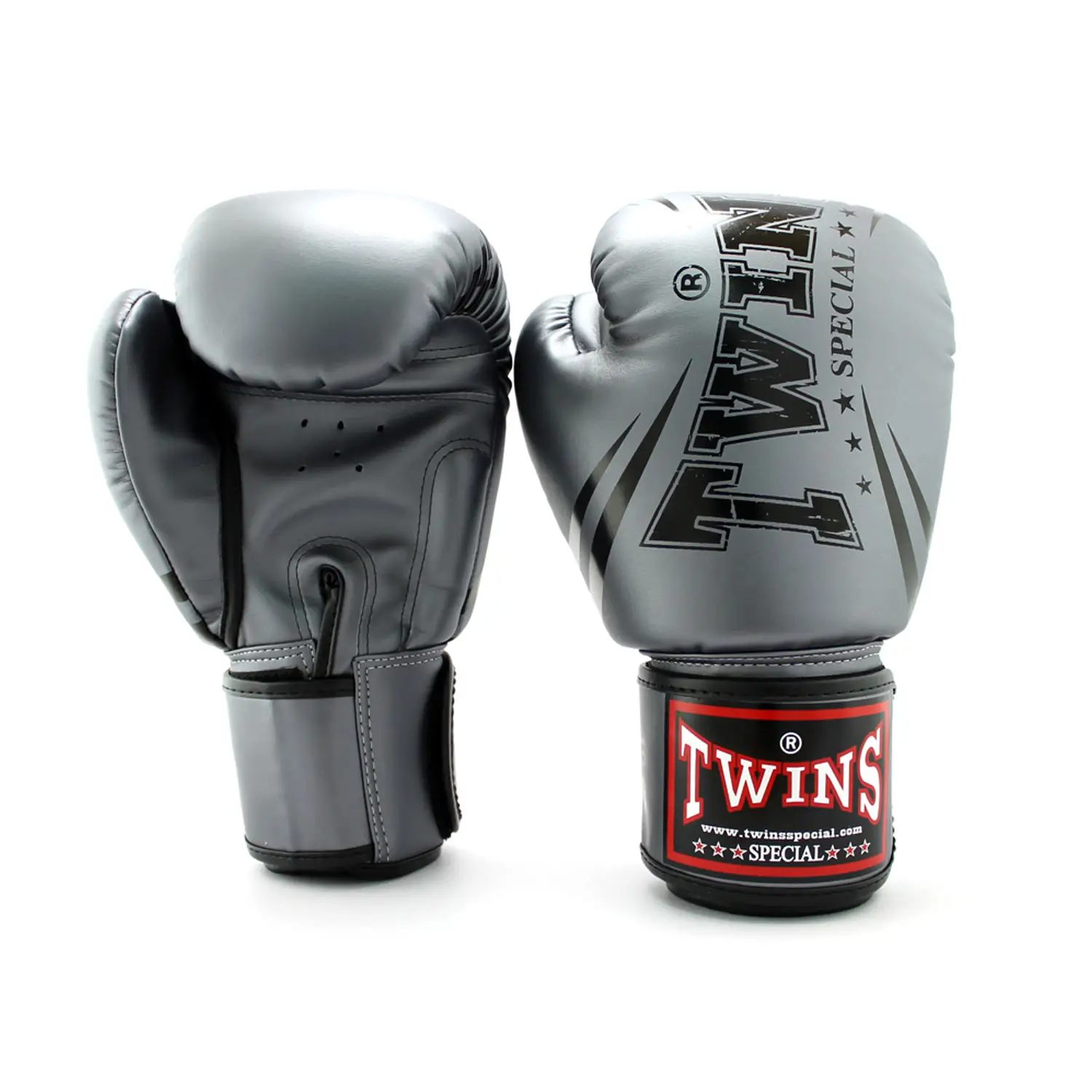 Twins FBGVDM3-TW6 Grey Non-Leather Muay Thai Gloves 3 Twins FBGVDM3-TW6 Grey Non-Leather Muay Thai Gloves