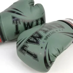Twins FBGVDM3-TW6 Olive Non-Leather Muay Thai Gloves -Fight Shop Direct fbgvdm3 tw6 olive 2