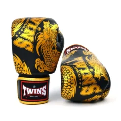 Twins FBGVL3-49 Gold Flying Dragon Muay Thai Gloves -Fight Shop Direct fbgvl3 49 gold 3