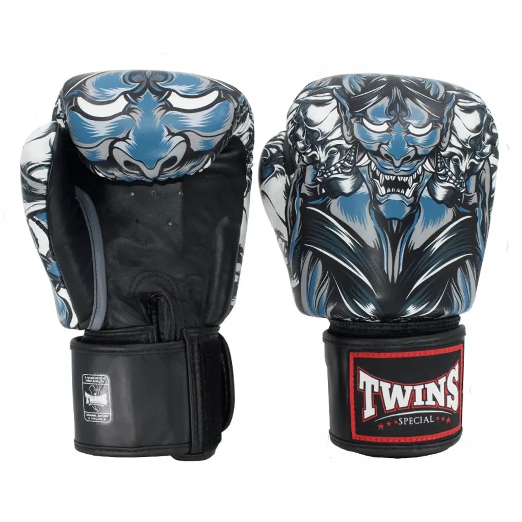 Twins FBGVL3-58 Black Kabuki Muay Thai Boxing Gloves 4 Twins FBGVL3-58 Black Kabuki Muay Thai Boxing Gloves - Image 2