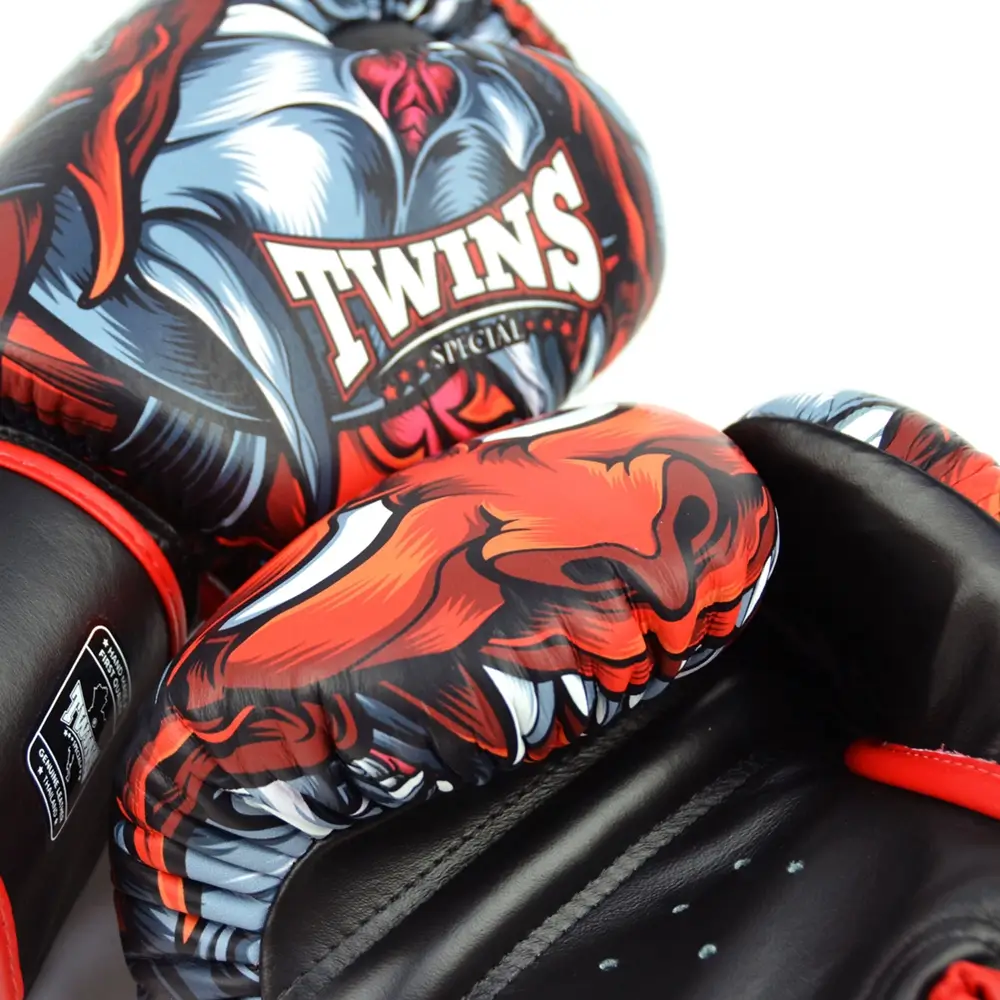 Twins FBGVL3-58 Red Kabuki Muay Thai Boxing Gloves 7 Twins FBGVL3-58 Red Kabuki Muay Thai Boxing Gloves - Image 5