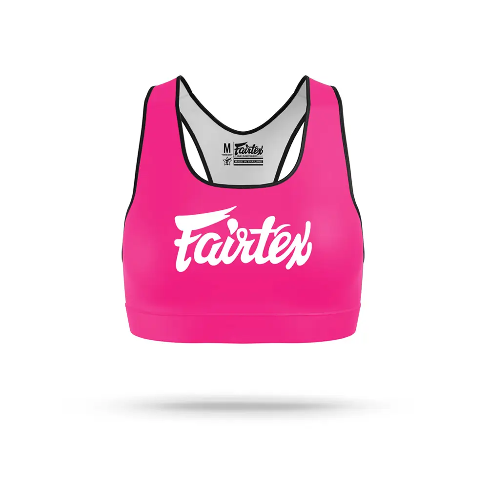 Fairtex SB1 Classic Sports Bra Pink-White 3 Fairtex SB1 Classic Sports Bra Pink-White
