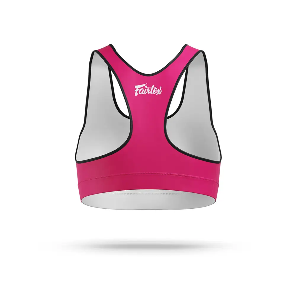 Fairtex SB1 Classic Sports Bra Pink-White 4 Fairtex SB1 Classic Sports Bra Pink-White - Image 2