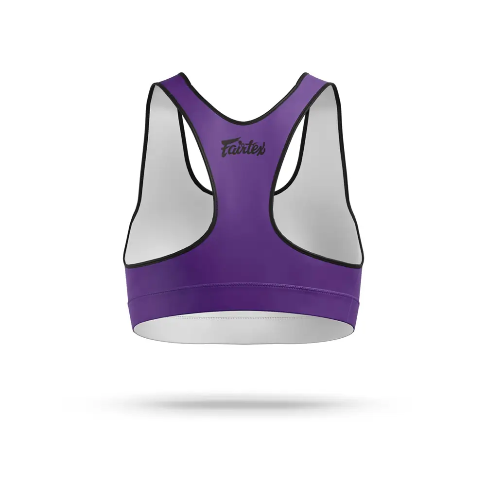 Fairtex SB1 Classic Sports Bra Purple-White 4 Fairtex SB1 Classic Sports Bra Purple-White - Image 2