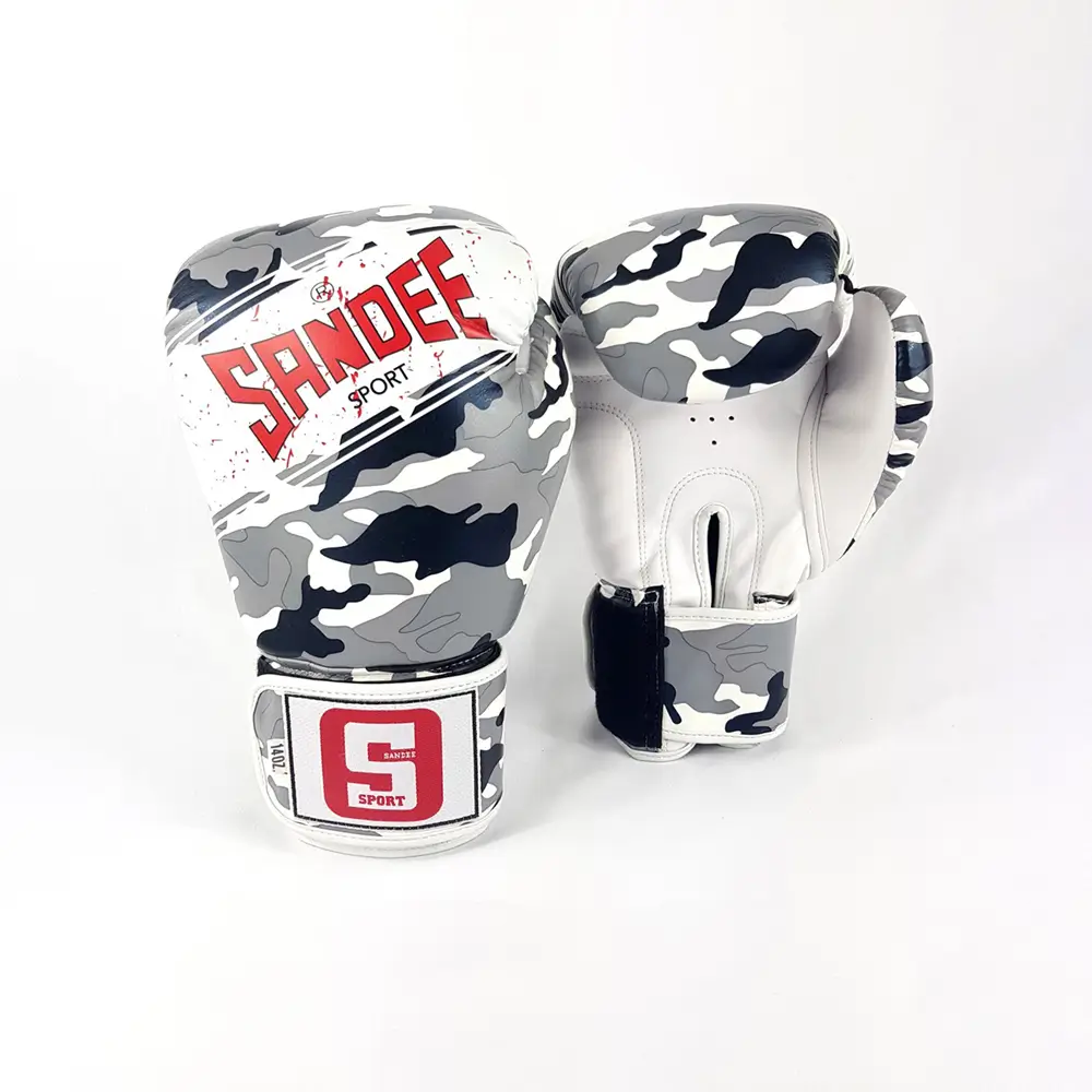 Sandee Sport Camo Grey Muay Thai Gloves 4 Sandee Sport Camo Grey Muay Thai Gloves - Image 2