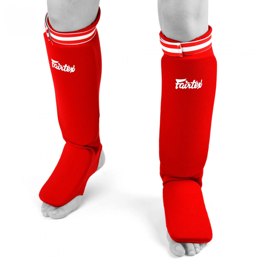 Fairtex SPE1 Red Elastic Competition Shin Pads 3 Fairtex SPE1 Red Elastic Competition Shin Pads
