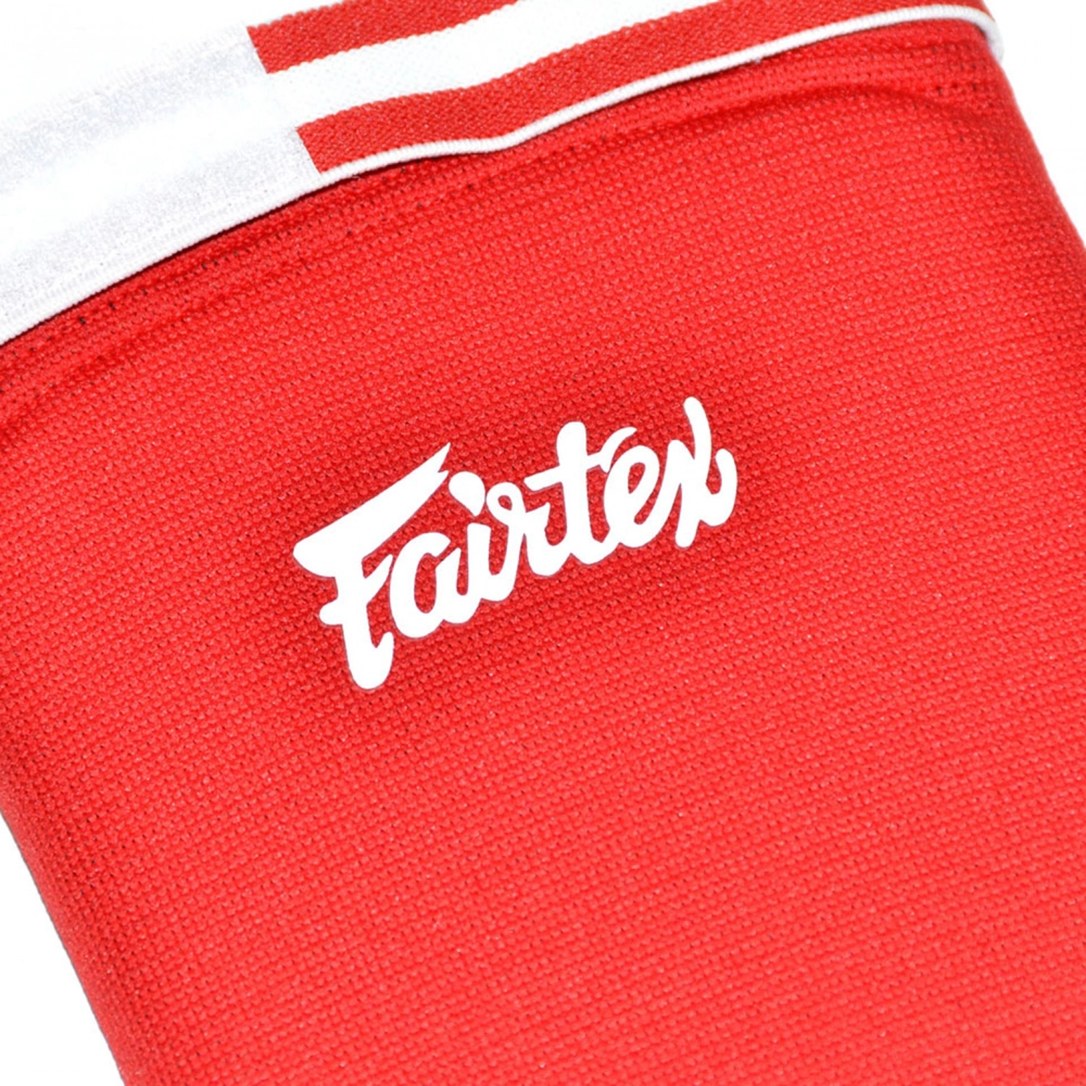 Fairtex SPE1 Red Elastic Competition Shin Pads 4 Fairtex SPE1 Red Elastic Competition Shin Pads - Image 2