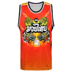 TUFF TT104 Tank Top Red Chinese Dragon And Tiger