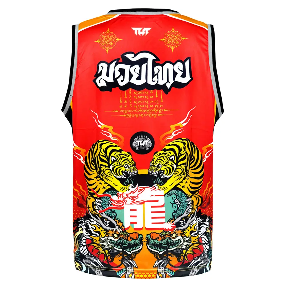 TUFF TT104 Tank Top Red Chinese Dragon And Tiger 5 TUFF TT104 Tank Top Red Chinese Dragon And Tiger - Image 3