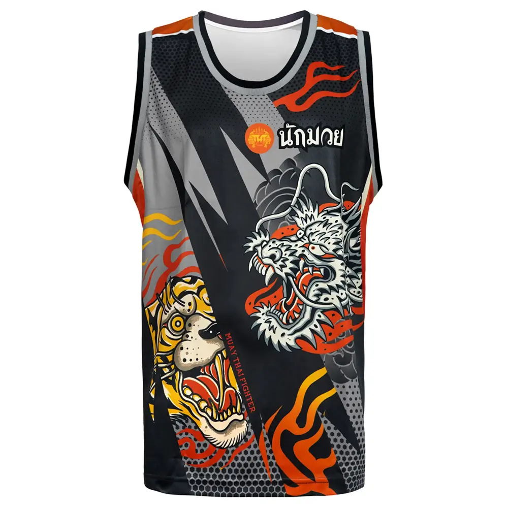 TUFF TT105 Tank Top Black Dragon And Tiger 3 TUFF TT105 Tank Top Black Dragon And Tiger