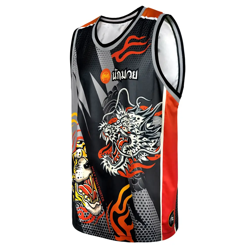 TUFF TT105 Tank Top Black Dragon And Tiger 4 TUFF TT105 Tank Top Black Dragon And Tiger - Image 2